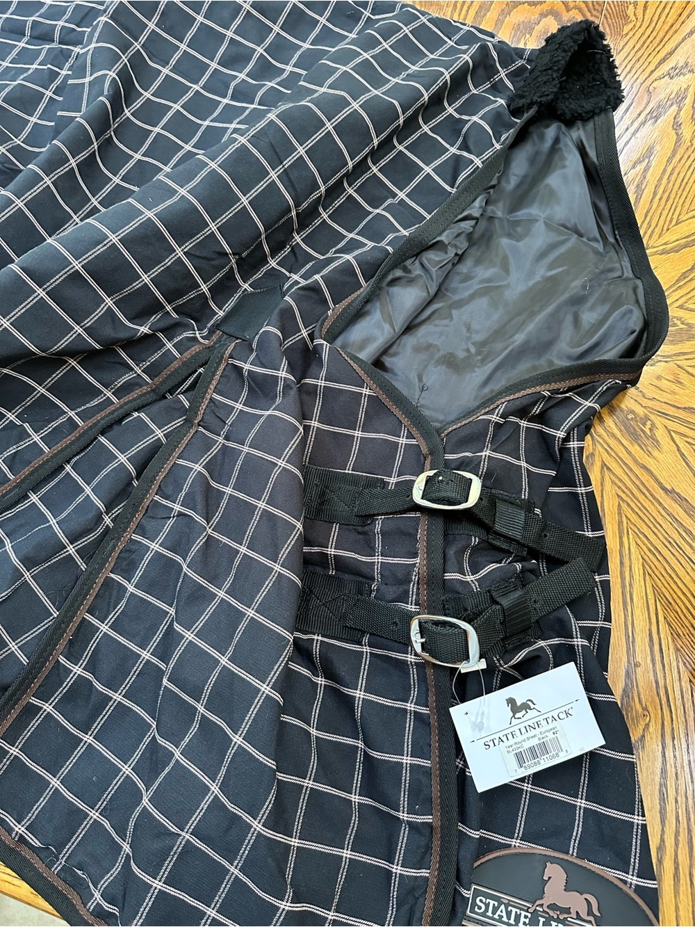 New 82 Black Plaid Waterproof Pet/Horse Blanket
